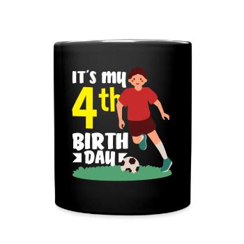 4e anniversaire 4 ans de football joueur de football - Mug uni - noir - Devant