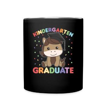 Kids Kindergarten graduate Pferd Graduation - Tasse einfarbig - Schwarz - Vorne