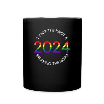 Mr. & Mr. 2024 Gay Pride Wedding Gay Marriage - Full Colour Mug - black - Front