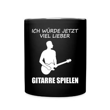 Lieber Gitarre Geschenk für Musiker - Tasse einfarbig - Schwarz - Vorne