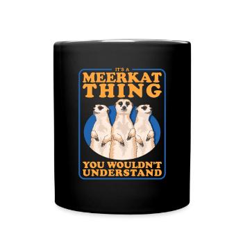 Suricate famille drôle suricate cadeau - Mug uni - noir - Devant
