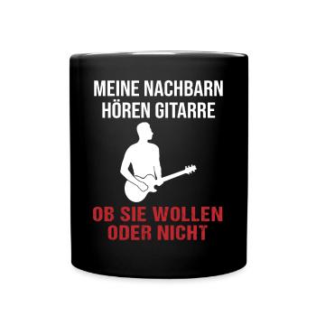 Neighbor Guitar Sound Gift Shirt - Full Colour Mug - black - Front