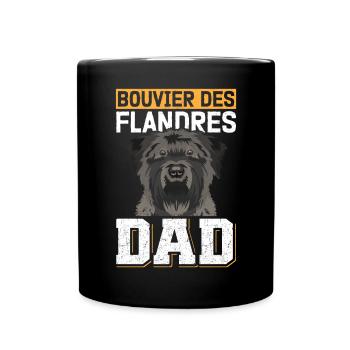 Bouvier des Flandres Dad Vlaamse Koehond Gift - Full Colour Mug - black - Front