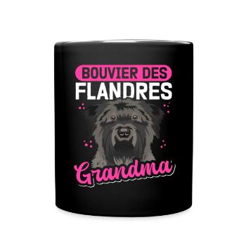 Bouvier des Flandres Grandma Vlaamse Koehond Gift - Full Colour Mug - black - Front