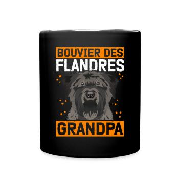 Bouvier des Flandres Grandpa Vlaamse Koehond cadeau - Mug uni - noir - Devant