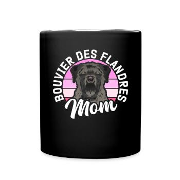 Bouvier des Flandres Mom Vlaamse Koehond Gift - Full Colour Mug - black - Front