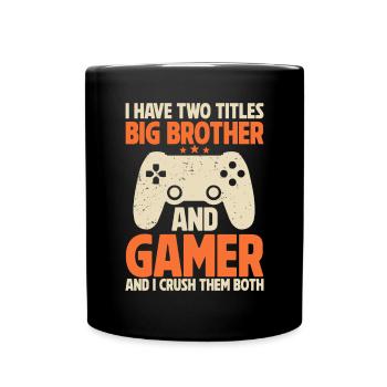 Big Brother Video Gamer New Brother Gaming - Mug uni - noir - Devant