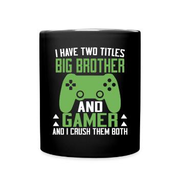Big Brother Video Gamer New Brother Gaming - Mug uni - noir - Devant