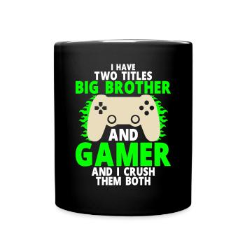 Big Brother Video Gamer New Brother Gaming - Mug uni - noir - Devant
