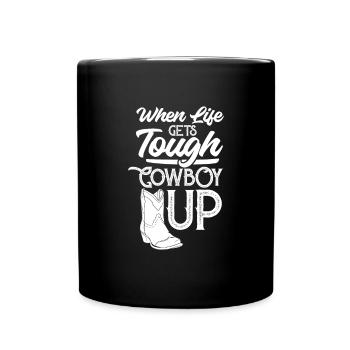 Cowboy Cowboy bottes Western cadeau - Mug uni - noir - Devant