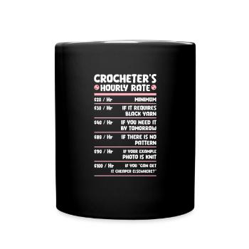 Crochet Knitting Sewing Seamstress Gift - Full Colour Mug - black - Front
