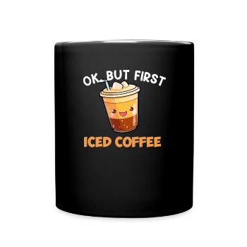 powered by iced coffee, iced coffee - Full Colour Mug - black - Front