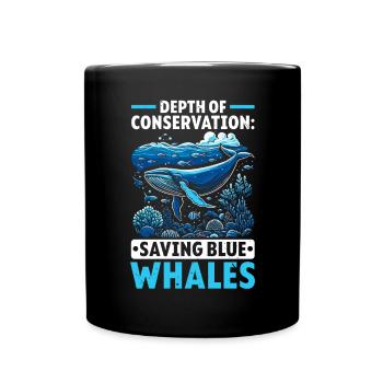 Gefährdete Arten Blauwal Tierrechte - Tasse einfarbig - Schwarz - Vorne