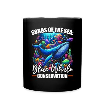 Endangered Species Blue Whale Animal Rights - Full Colour Mug - black - Front