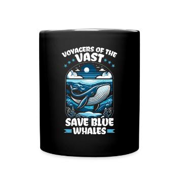 Espèces en voie de disparition Droits des animaux des rorquals bleus - Mug uni - noir - Devant