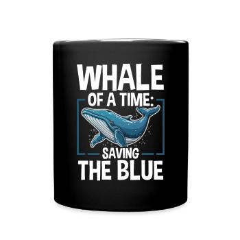 Endangered Species Blue Whale Animal Rights - Full Colour Mug - black - Front