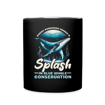 Endangered Species Blue Whale Animal Rights - Full Colour Mug - black - Front