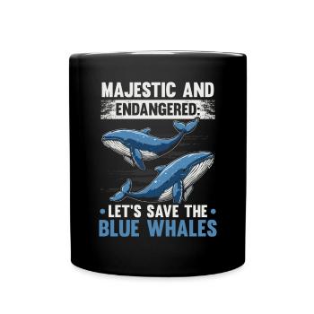 Endangered Species Blue Whale Animal Rights - Full Colour Mug - black - Front