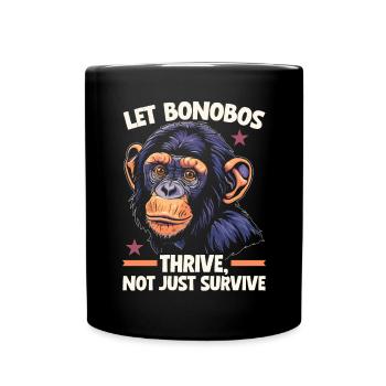 Espèce en voie de disparition, bonobo, militant des droits des animaux - Mug uni - noir - Devant