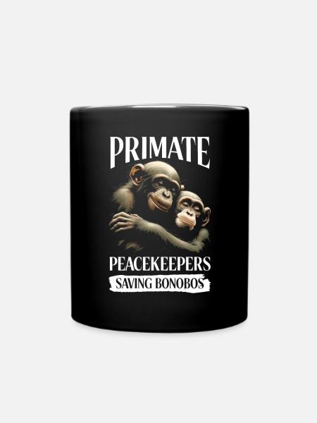 Endangered Species Bonobo Animal Rights Activist - Full Colour Mug - black