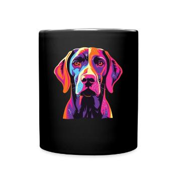 Watercolors Colorful German Shorthair - Full Colour Mug - black - Front