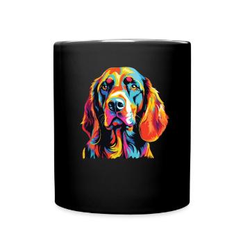 Wasserfarben Farbenfroher Harrier - Tasse einfarbig - Schwarz - Vorne