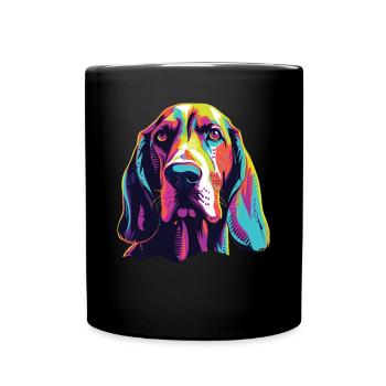 Aquarelle colorée Bracco Italiano - Mug uni - noir - Devant