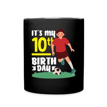 10e anniversaire 10 ans Football Joueur de football - Mug uni - noir - Devant