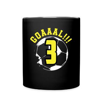 3rd Birthday 3 Years Soccer Soccer Player - Full Colour Mug - black - Front