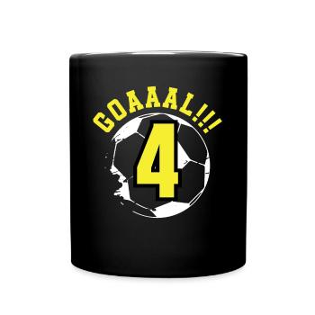 4e anniversaire 4 ans de football joueur de football - Mug uni - noir - Devant