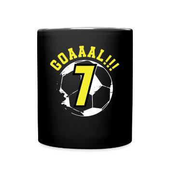 7. Geburtstag 7 Jahre Fußball Fußballspieler - Tasse einfarbig - Schwarz - Vorne