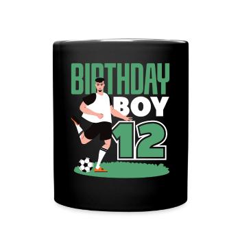 12th Birthday 12 Years Soccer Soccer Player - Full Colour Mug - black - Front
