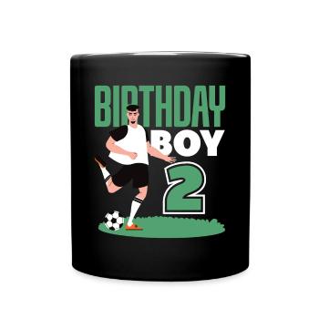 2e anniversaire 2 ans footballeur joueur de football - Mug uni - noir - Devant