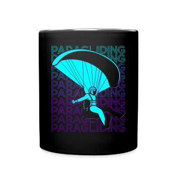 Paragliding Paragliding Parachute Retro - Full Colour Mug - black - Front