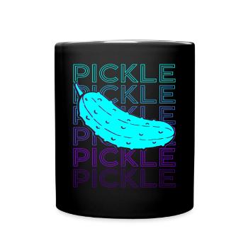 Essiggurke Gurke Dill Retro - Tasse einfarbig - Schwarz - Vorne