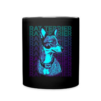 Rat Terrier Chien Rétro - Mug uni - noir - Devant