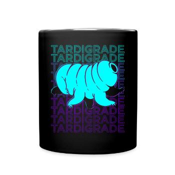 Tardigrade Water Bear Microbiology Retro - Full Colour Mug - black - Front