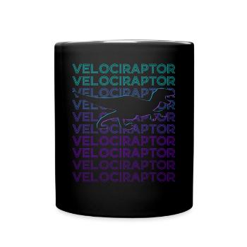 Velociraptor Dinosaurier Retro - Tasse einfarbig - Schwarz - Vorne