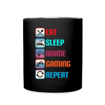 Anime Gaming Otaku Manga Kawaii Japan - Full Colour Mug - black - Front