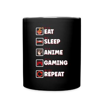 Anime Gaming Otaku Manga Kawaii Japan - Full Colour Mug - black - Front