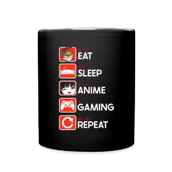 Anime Gaming Otaku Manga Kawaii Japan - Full Colour Mug - black - Front