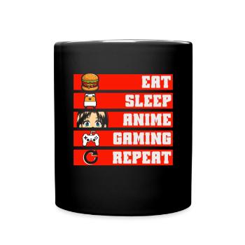 Anime Gaming Otaku Manga Kawaii Japan - Full Colour Mug - black - Front