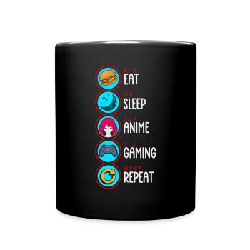 Anime Gaming Otaku Manga Kawaii Japan - Full Colour Mug - black - Front