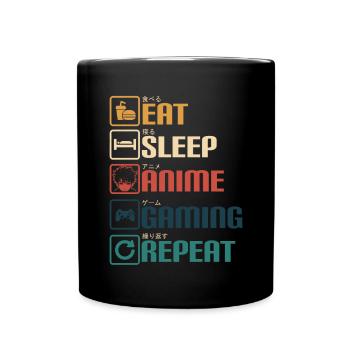 Anime Gaming Otaku Manga Kawaii Japan - Full Colour Mug - black - Front