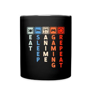 Anime Gaming Otaku Manga Kawaii Japan - Full Colour Mug - black - Front