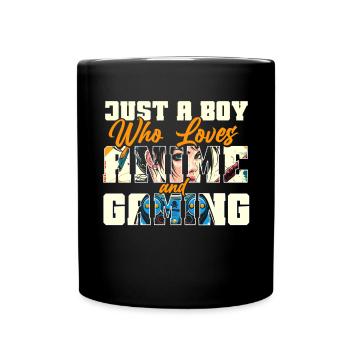 Anime Gaming Otaku Manga Kawaii Japan - Full Colour Mug - black - Front