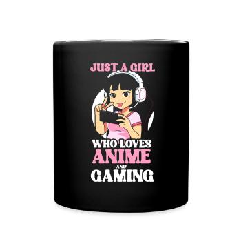 Anime Gaming Otaku Manga Kawaii Japan - Full Colour Mug - black - Front