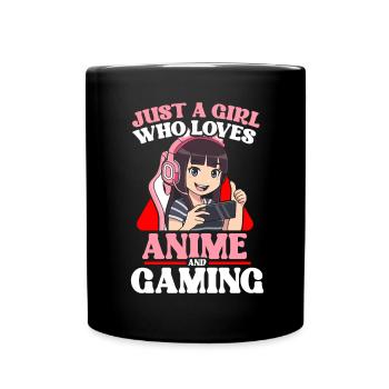 Anime Gaming Otaku Manga Kawaii Japan - Full Colour Mug - black - Front