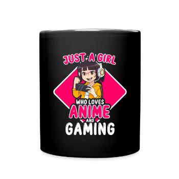 Anime Gaming Otaku Manga Kawaii Japan - Full Colour Mug - black - Front