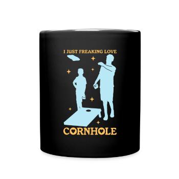 Cornhole Bean Bag joueur trou aveugle cadeau - Mug uni - noir - Devant